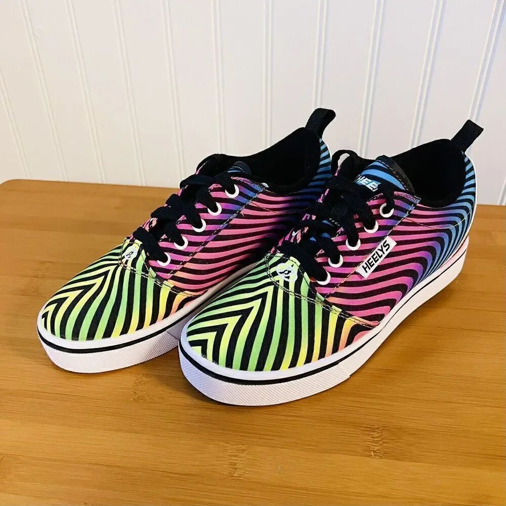Heelys PRO 20 PRINTS BLACK RAINBOW Zebra Print Skate Rolling Shoe Women 5 YTH 4